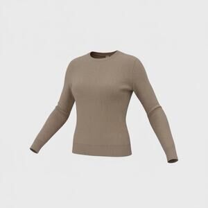 Lululemon Women’s Sweater 6 Slim Fit Crew Neck Cashmere Blend Taupe Light Pink